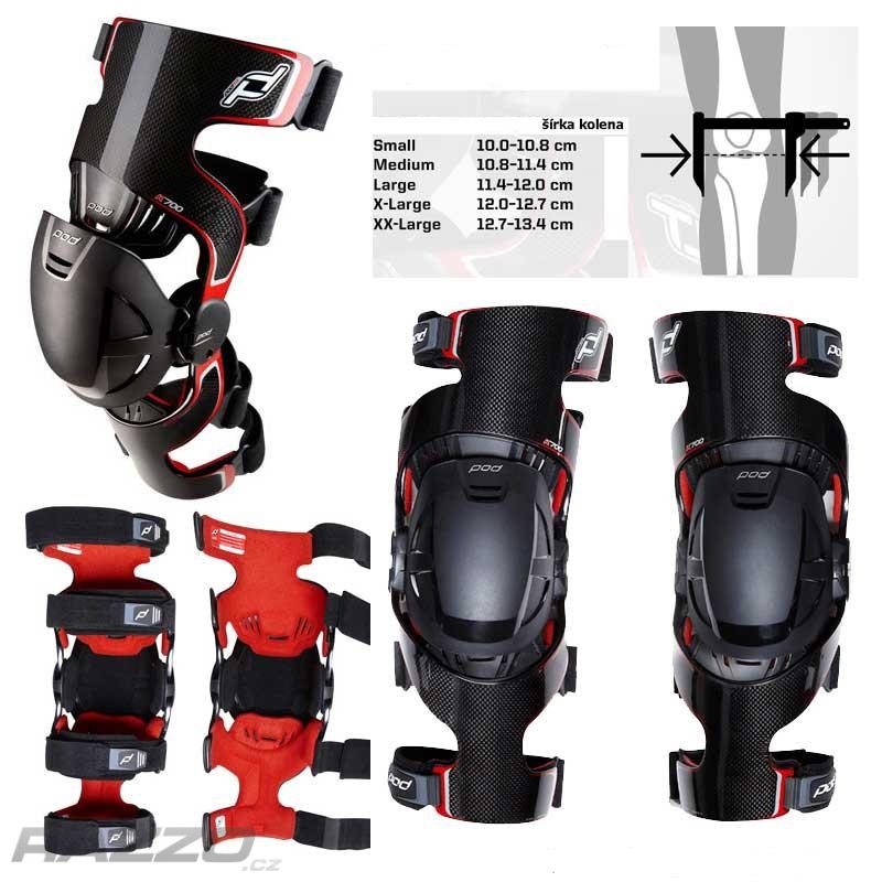 Ortézy na kolena pro motokros POD K700 Knee Brace Carbon ortézy na