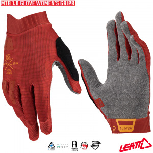 Dámské rukavice na kolo Leatt MTB 1.0 GripR Glove Womens Lava 2023