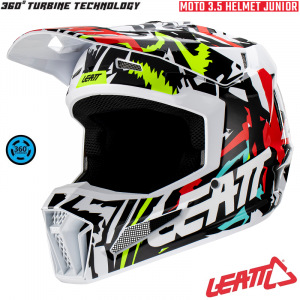 Dětská helma na motokros Leatt Moto 3.5 Junior V23 Zebra 2023