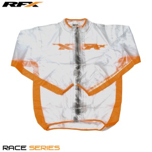 Dětská pláštěnka na motokros čtyřkolky bmx RFX Sport Wet Jacket Clear Orange