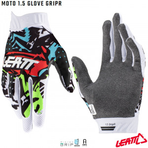 Dětské rukavice Leatt Moto 1.5 Glove Junior Zebra 2023