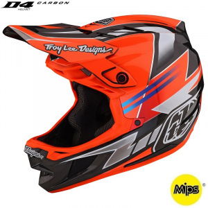 Downhill helma TroyLeeDesigns D4 Carbon Helmet MIPS Saber Red 2023