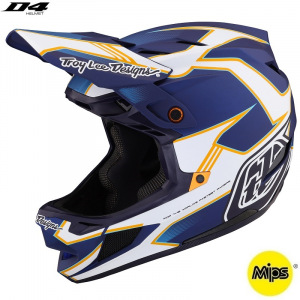 Downhill helma TroyLeeDesigns D4 Composite Helmet MIPS Matrix Blue Satin 2023