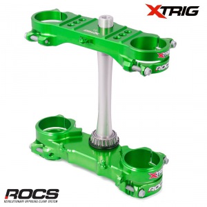 Kompletní brýle XTRIG ROCS TECH Triple Clamps Kawasaki KX250F 13-20 KX450F 13-18 Green