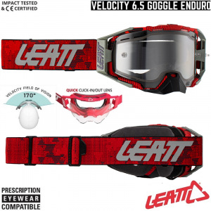 MX brýle LEATT Velocity 6.5 Enduro JW22 Red 2024