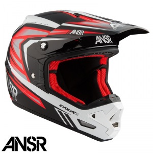MX helma ANSWER Evolve 3 Helmet Black Red White 2017