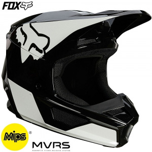 MX helma FOX V1 Revn Helmet MIPS Black White 2021