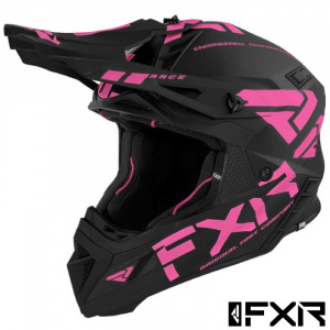 MX helma FXR Helium Race Div Helmet Black Electric Pink 2023