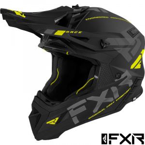 MX helma FXR Helium Race Div Helmet Black HiVis 2023