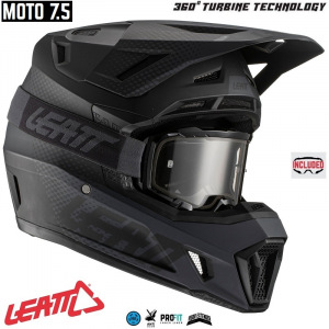 MX helma Leatt Helmet Kit Moto 7.5 V22 Black 2022