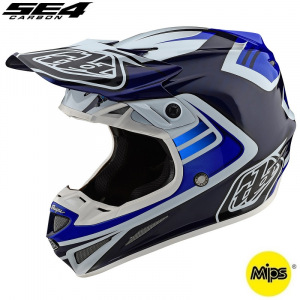 MX helma TroyLeeDesigns SE4 Carbon Flash Blue White