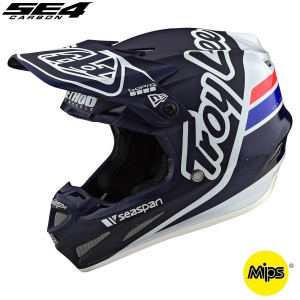 MX helma TroyLeeDesigns SE4 Carbon Silhouette Blue White