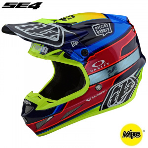 MX helma TroyLeeDesigns SE4 Carbon Speed Team Blue Yellow Flo 2021 + brýle zdarma