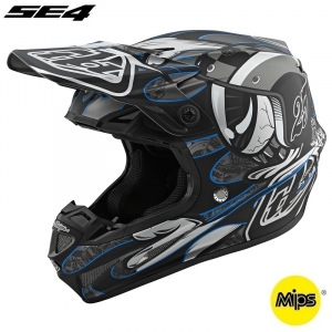 MX helma TroyLeeDesigns SE4 Composite Eyeball Black Silver 2021