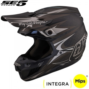 MX helma TroyLeeDesigns SE5 Carbon Helmet Inferno Black 2023