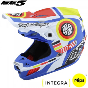MX helma TroyLeeDesigns SE5 Composite Helmet Drop In White 2022