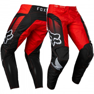 MX kalhoty FOX 180 Honda Pant Black Red 2022