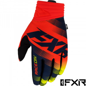 MX rukavice FXR Prime MX Glove Midnight HiVis Nuke Red 2022
