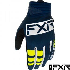 MX rukavice FXR Prime MX Glove Midnight White Yellow 2022