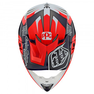 Náhradní kšilt helmy TroyLeeDesigns SE4 Carbon Flash Team Blue Red Visor