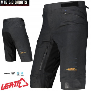 Nepromokavé kraťasy na kolo Leatt MTB 5.0 All-Mtn Shorts Black 2022