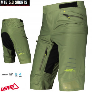 Nepromokavé kraťasy na kolo Leatt MTB 5.0 Shorts Cactus 2021