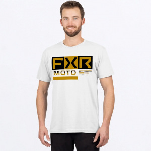 Pánské tričko FXR Moto Premium T-Shirt White Gold