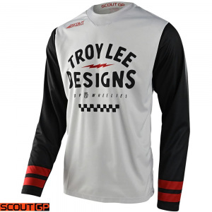 Pánský dres TroyLeeDesigns GP Scout Off-Road Jersey Ride On Charcoal Vintage White 2024