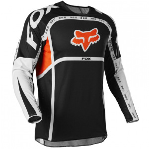 Pánský MX dres FOX 360 Dvide Jersey Black White Orange 2022