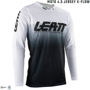 Pánský větrací MX dres Leatt Moto 4.5 X-Flow Jersey White 2023
