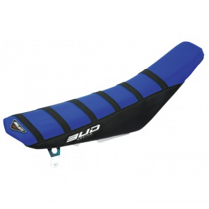 Potah sedla BudRacing Seat Cover FullTraction Suzuki RMZ450 18-24 RMZ250 19-24 Black Blue BlkStripes