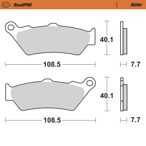 Přední brzdové destičky MotoMaster Brake Pads Front 403301 Road Pro Sinter KTM 690 Enduro / HQ 701