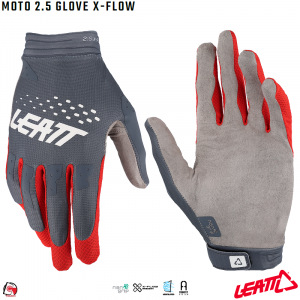 Rukavice Leatt Moto 2.5 X-Flow Glove Graphene 2022