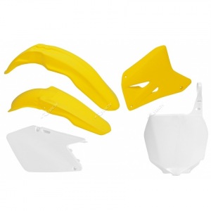 Sada plastů RaceTech Plastic Kit Suzuki RM125 RM250 01-08 Yellow White