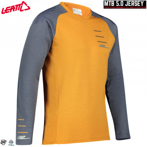 Zateplený dres na kolo Leatt MTB 5.0 All-Mtn Jersey Rust 2022
