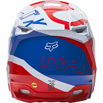 MX helma FOX V1 SKEW Helmets MIPS White Red Blue 2022