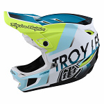 Downhill helma TroyLeeDesigns D4 Composite Helmet MIPS Qualifier White Green 2022