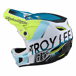 Downhill helma TroyLeeDesigns D4 Composite Helmet MIPS Qualifier White Green 2022