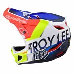 Downhill helma TroyLeeDesigns D4 Composite Helmet MIPS Qualifier White Blue 2022