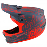 Downhill helma TroyLeeDesigns D3 Fiberlite Helmet Spiderstripe Gray Red 2022