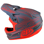 Downhill helma TroyLeeDesigns D3 Fiberlite Helmet Spiderstripe Gray Red 2022