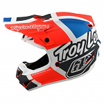Dětská helma na motokros TroyLeeDesigns SE4 Youth Polyacrylite Quattro Orange Blue 2022