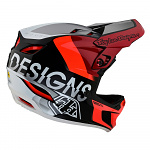 Downhill helma TroyLeeDesigns D4 Composite Helmet MIPS Qualifier Silver Red 2022