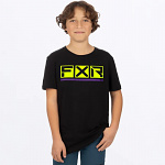 Dětské tričko FXR Youth Podium Premium Tshirt Black HiVis