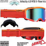 Brýle na kolo LEATT Velocity 4.0 MTB X-Flow IRIZ Goggle Red 2024