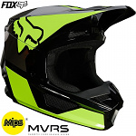 Dětská helma na motokros FOX V1 Youth REVN Helmet Mips Flo Yellow 2021