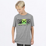 Dětské tričko FXR Youth Moto Premium Tshirt Grey Heather Army Camo