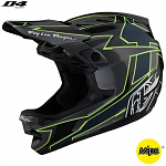 Downhill helma TroyLeeDesigns D4 Carbon Helmet MIPS Graph Gray Green