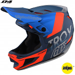 Downhill helma TroyLeeDesigns D4 Composite Helmet MIPS Qualifier Slate Red 2022