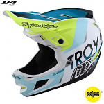 Downhill helma TroyLeeDesigns D4 Composite Helmet MIPS Qualifier White Green